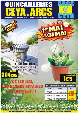 Promotion du mois de mai dans votre quincaillerie à Le Tampon