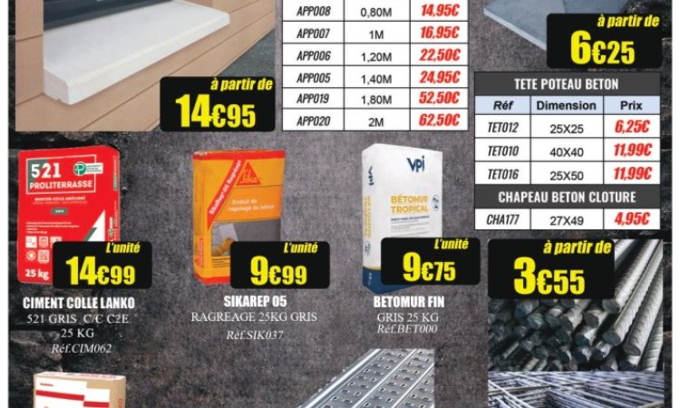 Promotions pour le mois d'avril dans votre quincaillerie au Tampon